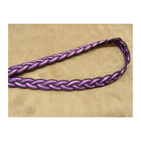RUBAN FANTAISIE tressé-  Fond noir & VIOLET RUBAN FANTAISIE tressé-  Fond noir & VIOLET