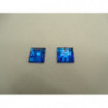 strass carré bleu,10 mm,, vendu par 10 pièces