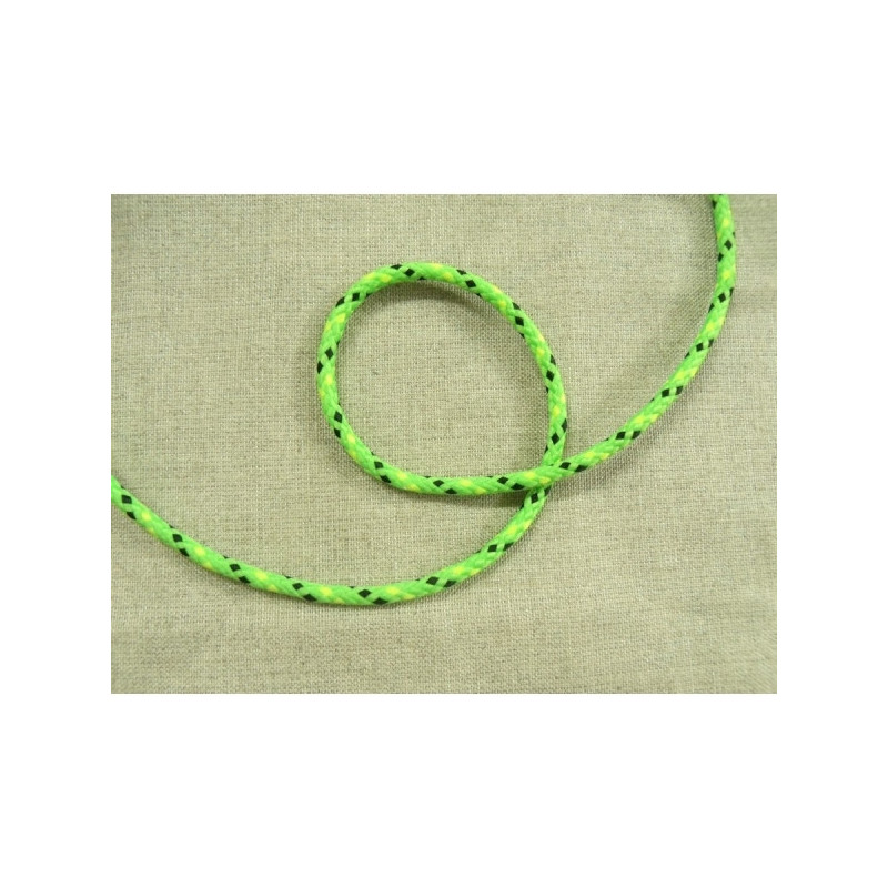 Cordon moucheté fluo en polyesther - vert Cordon moucheté fluo en polyesther - vert