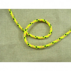 Cordon moucheté fluo en polyester - jaune