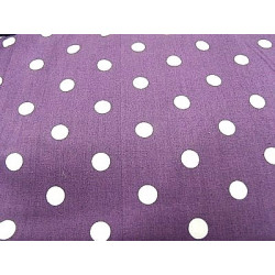 tissu coton imprimé violet à pois blanc