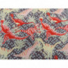 tissu coton imprimé dinosaure rose et rouge
