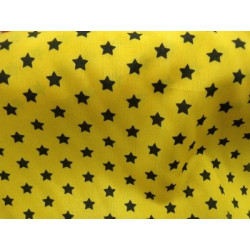 Tissu crêpe jaune en forme d'étoile noir