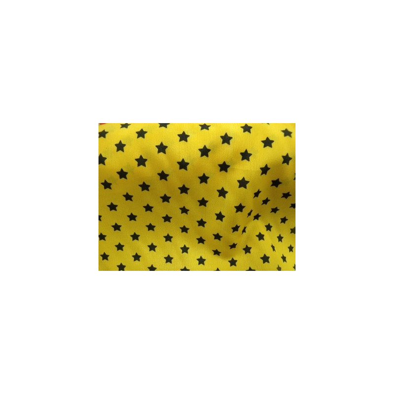 Tissu crêpe jaune en forme d'étoile noir