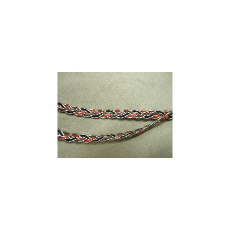 RUBAN FANTAISIE 1 cm- ROUGE bleu et argent lurex RUBAN FANTAISIE 1 cm- ROUGE bleu et argent lurex