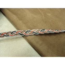 RUBAN FANTAISIE 1 cm- ROUGE bleu et argent lurex
