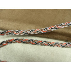 RUBAN FANTAISIE 1 cm- ROUGE bleu et argent lurex