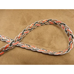 RUBAN FANTAISIE 1 cm- ROUGE bleu et argent lurex