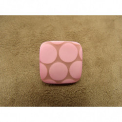 BOUTON CARRE ACRYLIQUE- ROSE