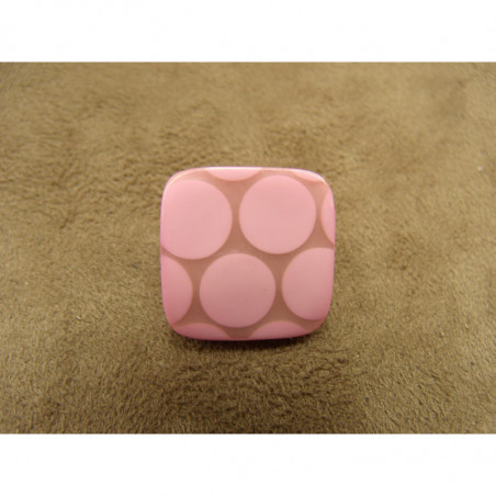 BOUTON CARRE ACRYLIQUE- ROSE BOUTON CARRE ACRYLIQUE- ROSE