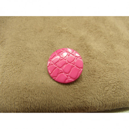 bouton acrylique- 17 mm- motif croco- ROSE