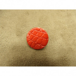 bouton acrylique - 17 mm- motif croco- rouge