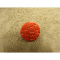 bouton acrylique- 17 mm- motif croco - orange
