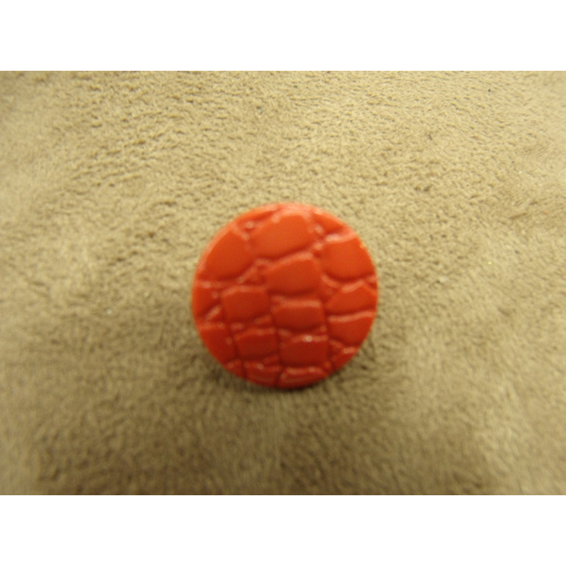 bouton acrylique- 17 mm- motif croco - orange