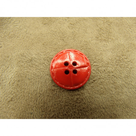 BOUTON ROUGE- 18 mm- a 4 trous
