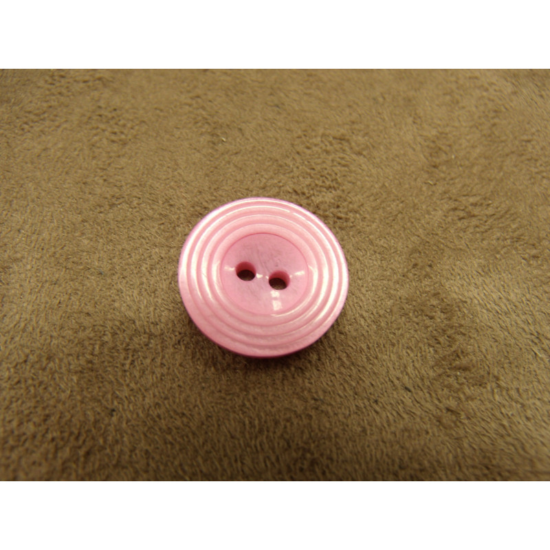 bouton rose soutenu - 18 mm - à 2 trous