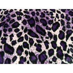 tissus velours- 150 cm- blanc et violet