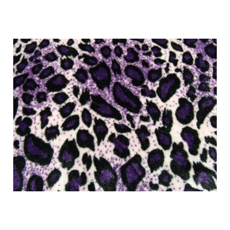 tissus velours- 150 cm- blanc et violet