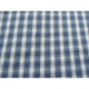 tissus coton imprimé- 160 cm- motif carreau bleu et blanc