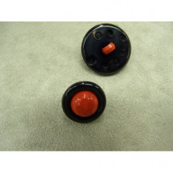 bouton bicolore composé -17 mm- noir et rouge
