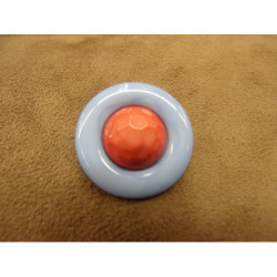 bouton  bicolore composé -28 mm- bleu et rouge