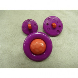 bouton  bicolore composé -28 mm- violet et rouge