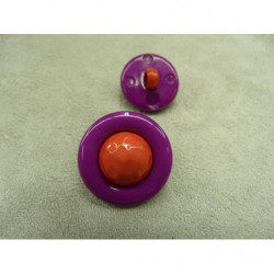 bouton bicolore composé -22 mm- violet et rouge