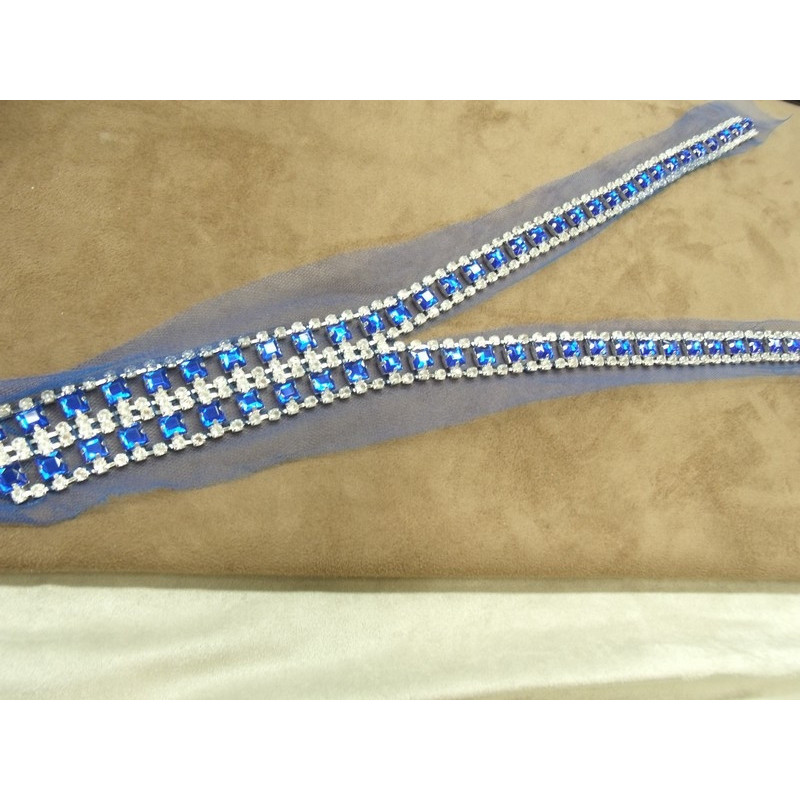 COL strass bleu