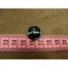 bouton acrylique noir bordure  fine à 4 trous