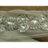 ruban brodé strass argent et pailleté