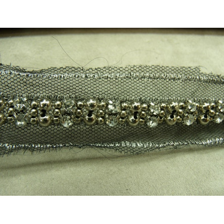 ruban perlé strass argent ruban perlé strass argent