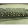 ruban perlé strass argent 
