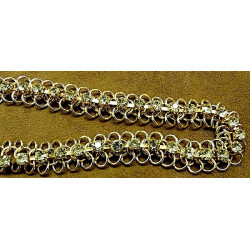 ruban strass central argenté 2 cm