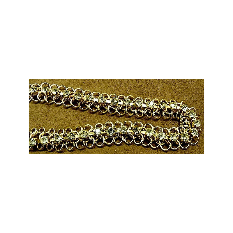 ruban strass central argenté 2 cm