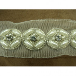 ruban perlé strass