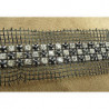 ruban strass noir et  argent sur filet de 3 rangées