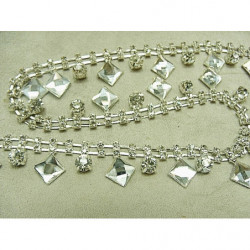 ruban strass motif losange 