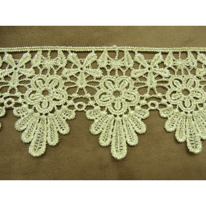 guipure beige et lurex or