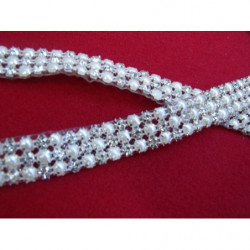 ruban strass blanc nacré
