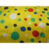 tissu satin jaune à pois multicolore