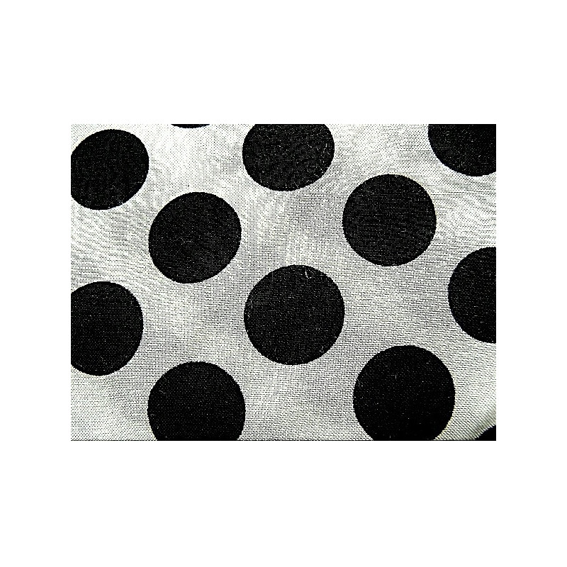 tissu coton imprimé blanc à pois noir