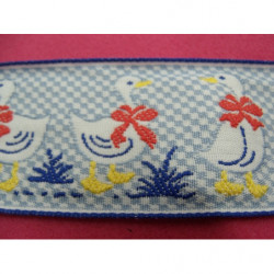 ruban brodé  motif canard