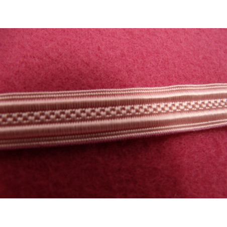 ruban fantaisie réversible rose 1.2 cm