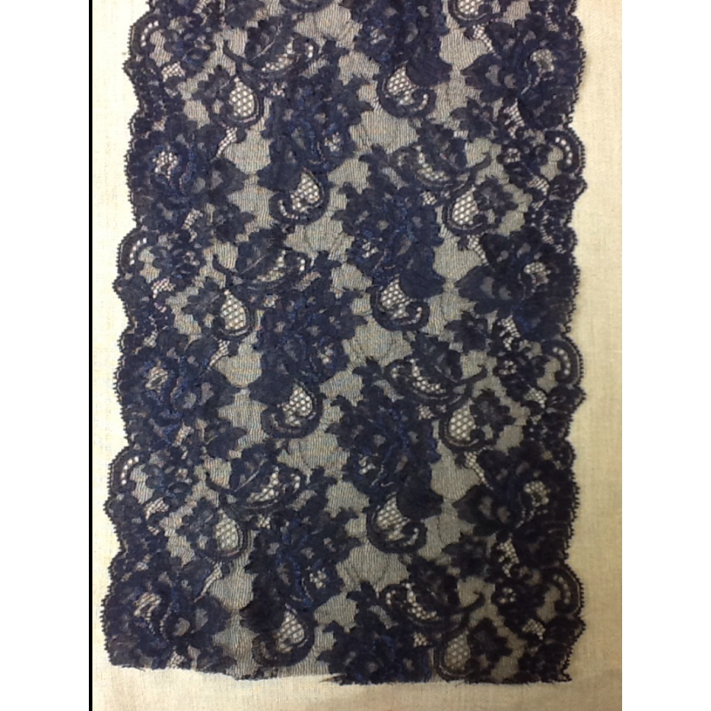 DENTELLE de CALAIS 22 cm festonnée- bleu marine 