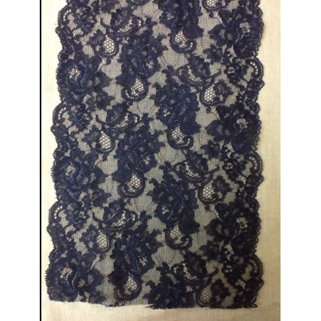 DENTELLE de CALAIS 22 cm festonnée- bleu marine 