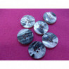 bouton acrylique marbré gris et noir mat à 4 trous 