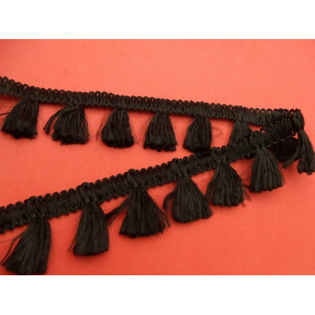 ruban pompom viscose noir ruban pompom viscose noir