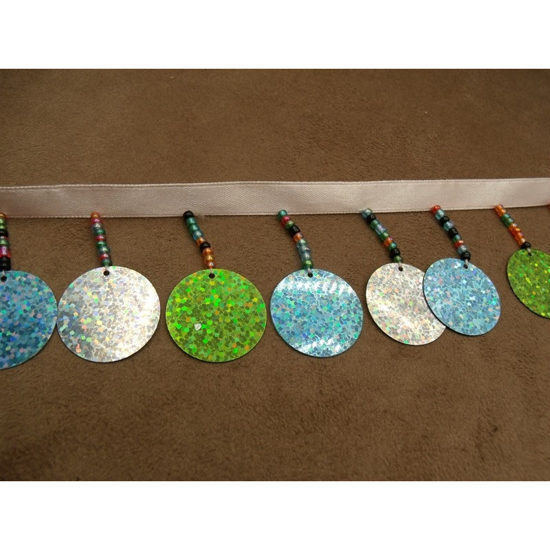 ruban fantaisie gros sequin multicolore