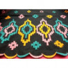 BRODERIE coton etnic multicolore sur fond noir