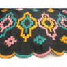 ruban brodé etnic multicolore sur fond noir